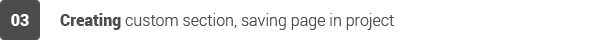 Creating custom section, saving page in project