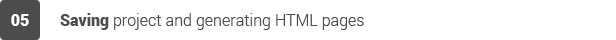 Menyimpan proyek dan menghasilkan halaman HTML