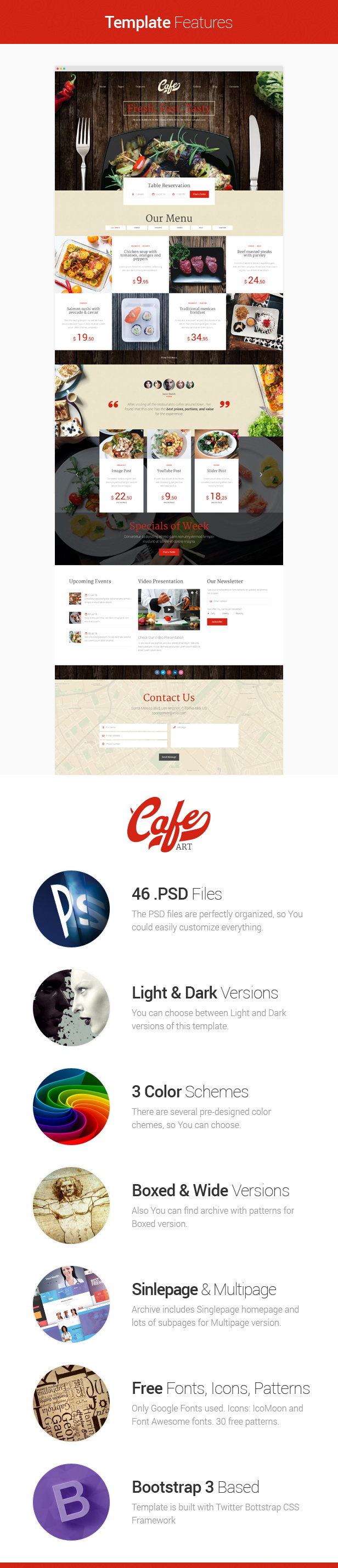 Cafe Art - Cafe and Restaurant PSD template