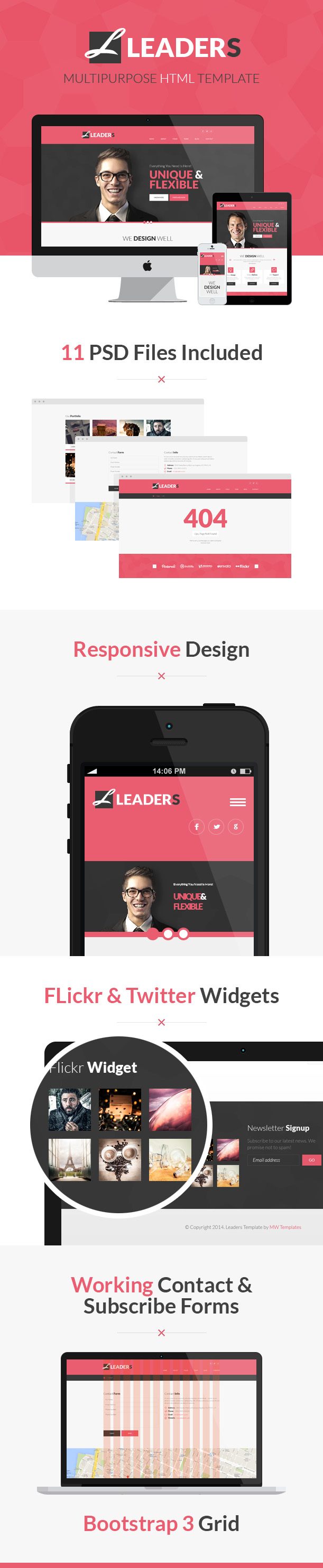 Leaders - bootstrap HTML template