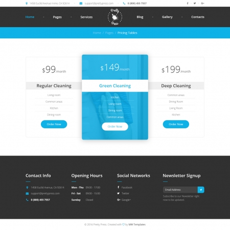 PrettyPress Cleaning Service HTML Template Modern Web Templates