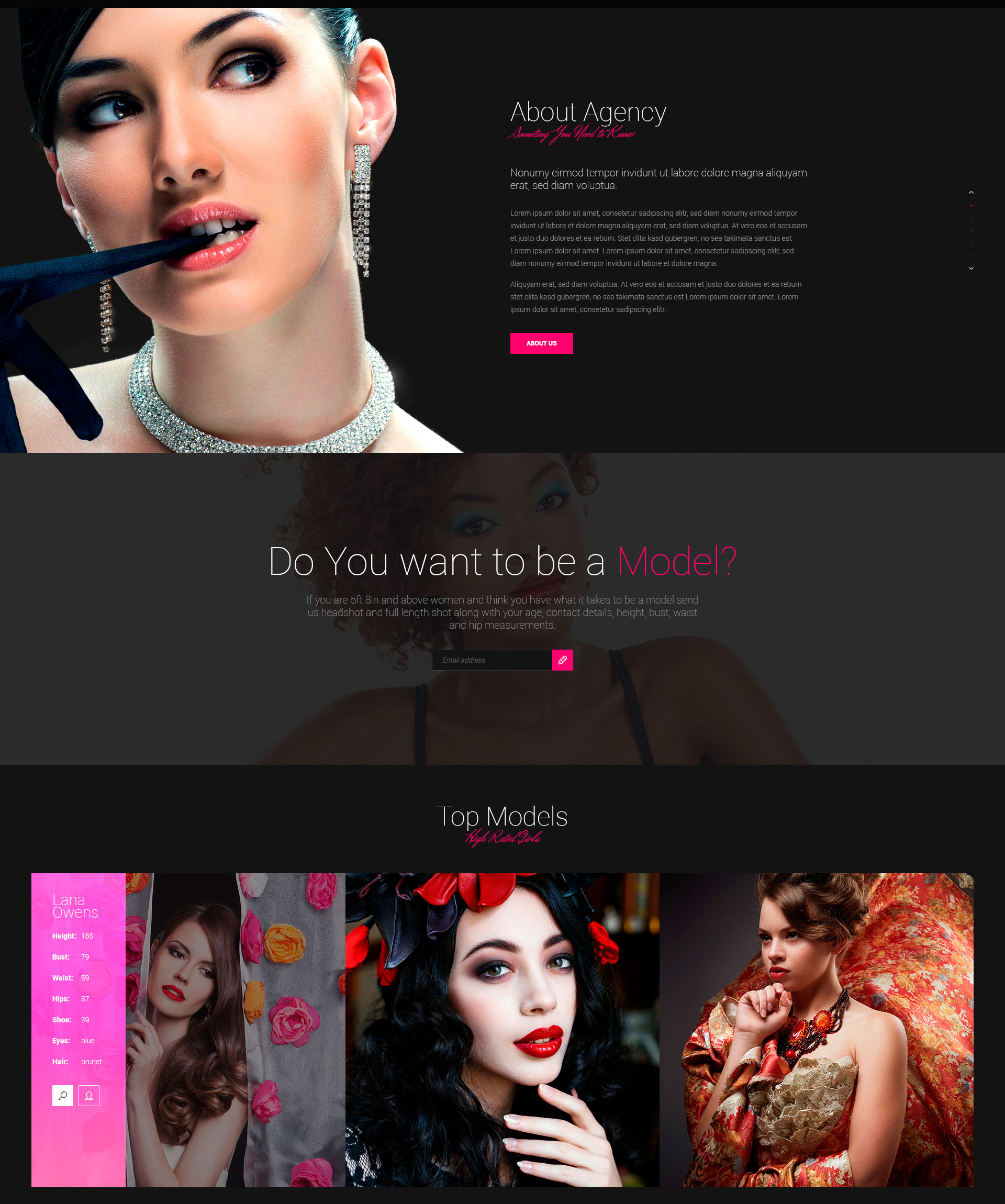 Models Agency Models Portfolio HTML Template