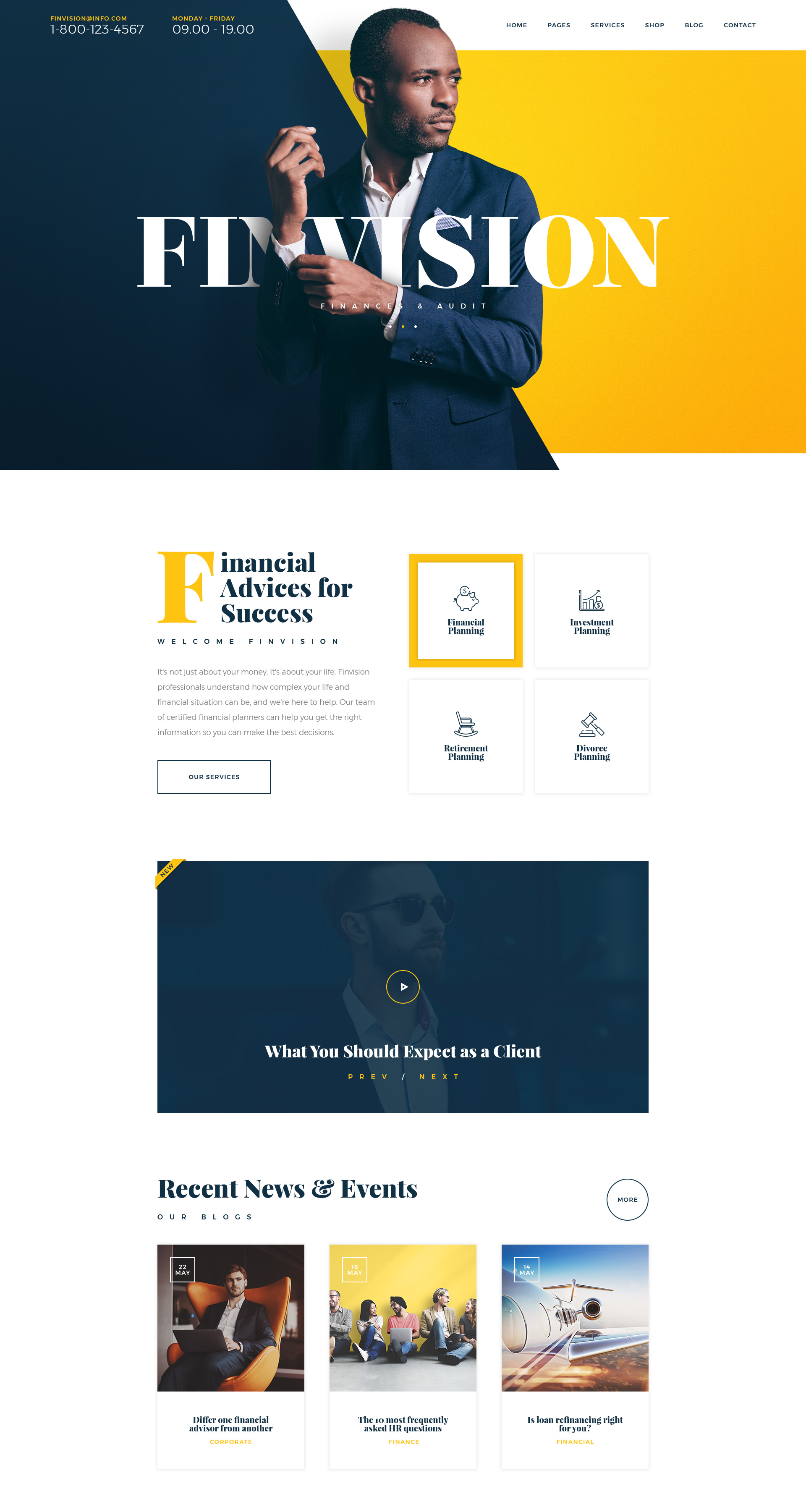 Finvision - Financial Consulting WordPress Theme | Modern Web Templates